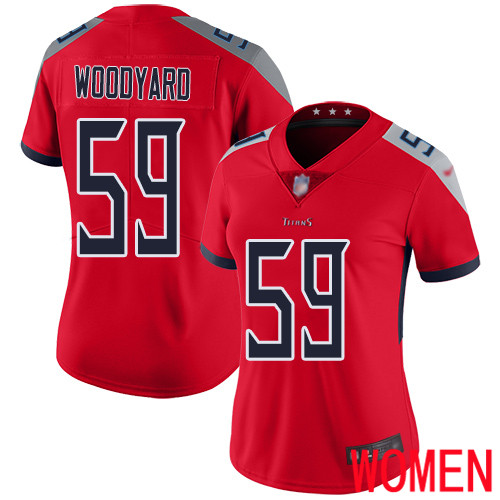 Tennessee Titans Limited Red Women Wesley Woodyard Jersey NFL Football #59 Inverted Legend->tennessee titans->NFL Jersey